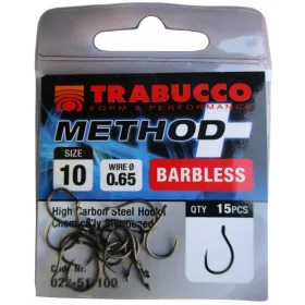  Trabucco Method Plus Feeder 12 Füles, Szakáll Nélküli Feeder Horog 15db