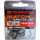 Trabucco Match Specialist 10 Füles, Szakáll Nélküli Horog 15db