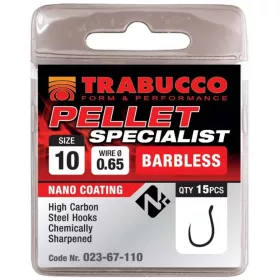   Trabucco Pellet Specialist 14 Füles, Szakáll Nélküli Horog 15db