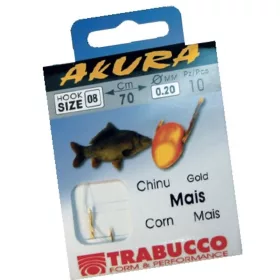   Trabucco Akura Mais 02 Füles, Szakállas Monofil Előkötött Horog 10db