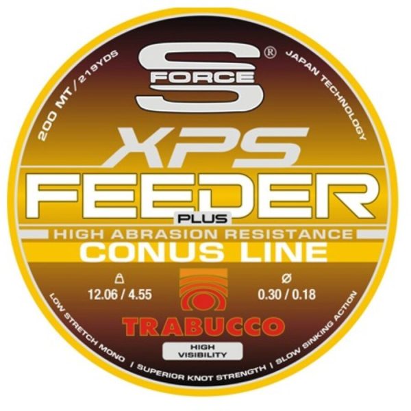 Trabucco S-Force Feeder Plus Conus 200m 0,25-0,185mm Monofil Főzsinór