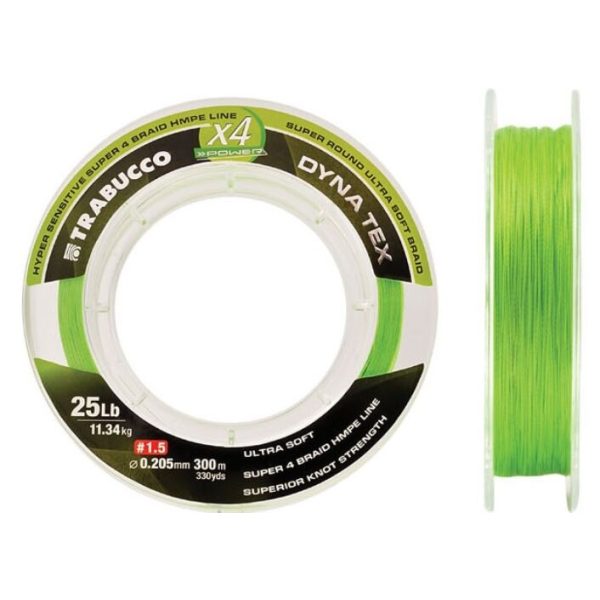 Trabucco Dyna-Tex X4 Power 150m 0,165mm Lime Sárga Fonott Főzsinór