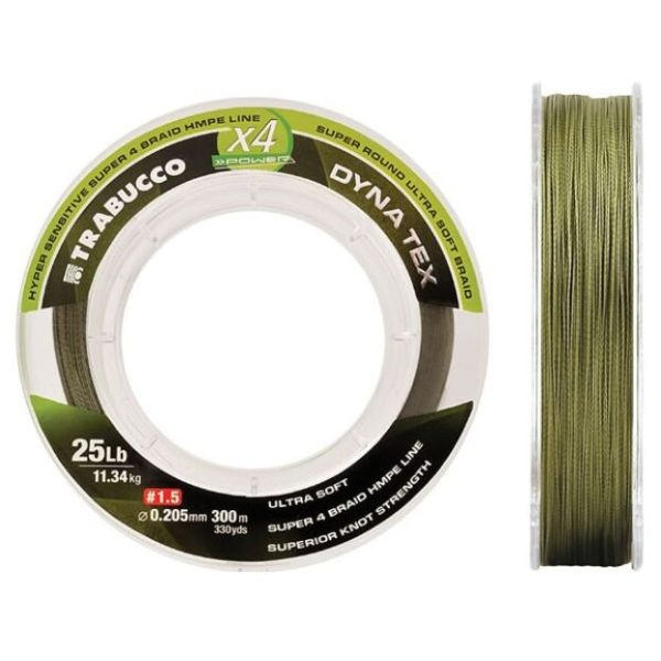 Trabucco Dyna-Tex X4 Power Moss Green 300m 0,37mm Fonott Főzsinór