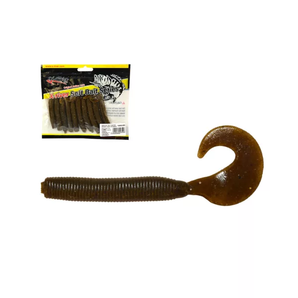 Arno Salted Twister Brown 13cm Plasztik Csali 10db