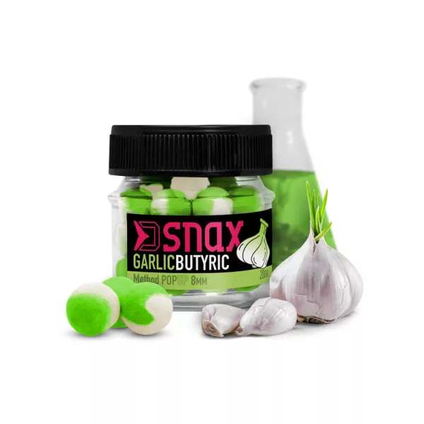 Csalizás, etetés - Horogcsali - Delphin D SNAX POP csali 8mm Fokhagyma-Vajsav Pop Up Feeder Csali