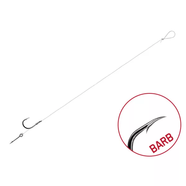 Delphin FLR Sting 12cm 0.30mm #4 Előkötött Szakállas Horog Csalitüskével 6db