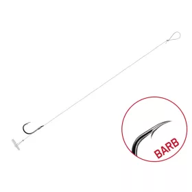   Delphin FLR Quickstop 8cm 0.25mm #6 Előkötött Szakállas Horog 6db
