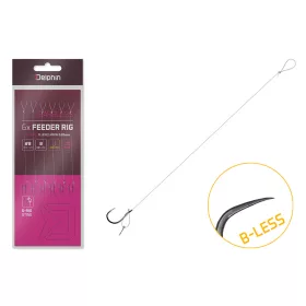   Delphin FLR D-rig 8cm 0,22mm 6-os Füles, Szakáll Nélküli Előkötött Horog Csalitüskével 6db