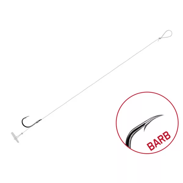 Delphin FLR Quickstop 8cm 0,22mm 10 Előkötött Szakállas Horog 6db