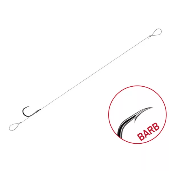 Delphin FLR Loop 12cm 0,22mm 10 Füles, Szakállas Előkötött Horog 6db
