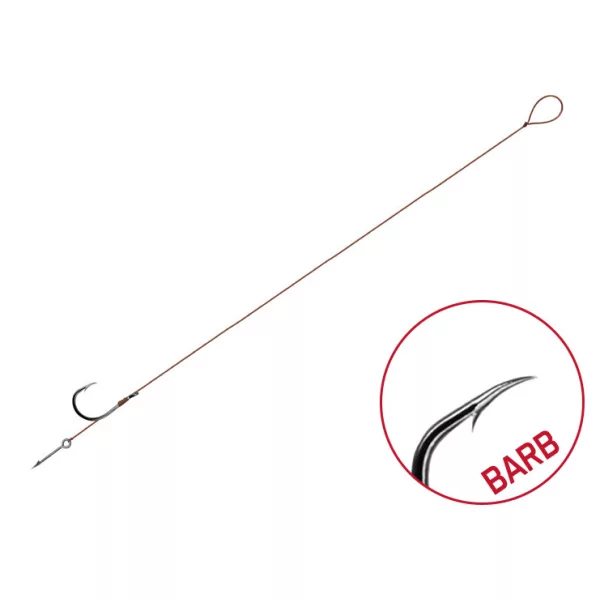 Delphin Proxi Sting 8cm 0,10mm 10 Füles, Szakállas Előkötött Horog Csalitüskével 6db