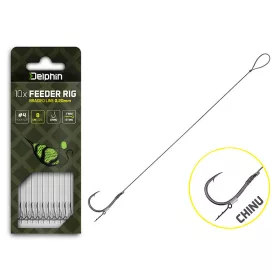   Delphin Braided Sting Feeder Rig 8cm Fonott Előkötött 8 Chinu Horog 10db