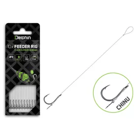   Delphin Fluoro Sting Feeder Rig 12cm Fluorocarbon Előkötött 6 Chinu Horog 10db