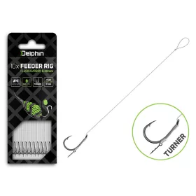   Delphin Fluoro Sting Feeder Rig 8cm Fluorocarbon Előkötött 8 Turner Horog 10db