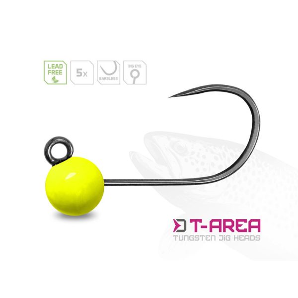 Delphin T-Area BL Tungsten Jig 4mm 0,6gr 6 Fluo Sárga Micro Jig Fej 5db