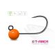 Delphin T-Area BL Tungsten Jig 4,6mm 0,9gr 6 Fluo Narancs Micro Jig Fej 5db