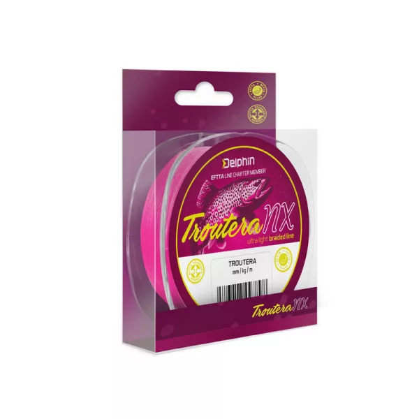 Delphin Troutera NX Rózsaszín 0,085mm Fonott Főzsinór 135m