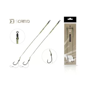   Delphin sCamo Skin Rig 2 Füles, Szakállas Fonott Előkötött Horog 2db