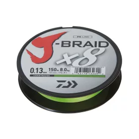 Daiwa J-Braid X8 Chartreuse 0,13mm 300m Fonott Főzsinór