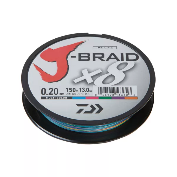 Daiwa J-Braid X8 Multi-Color 0,10mm 150m Fonott Főzsinór