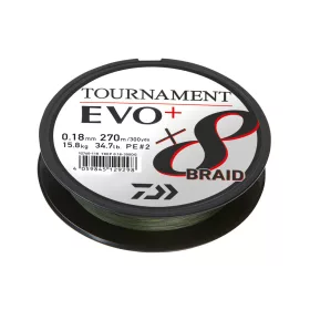   Daiwa Tournament X8 Braid Evo+ Sötétzöld 0,12mm 135m Fonott Főzsinór
