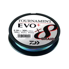   Daiwa Tournament X8 Braid Evo+ Multi-Color 0,26mm 300m Fonott Főzsinór