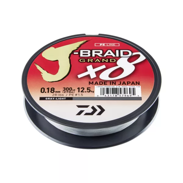 Daiwa J-Braid Grand X8 Világosszürke 0,16mm 135m Fonott Főzsinór