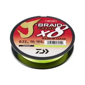   Daiwa J-Braid Grand X8 Chartreuse 0,13mm 135m Fonott Főzsinór