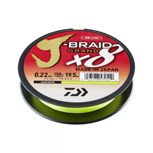 Daiwa J-Braid Grand X8 Chartreuse 0,06mm 2700m Fonott Főzsinór