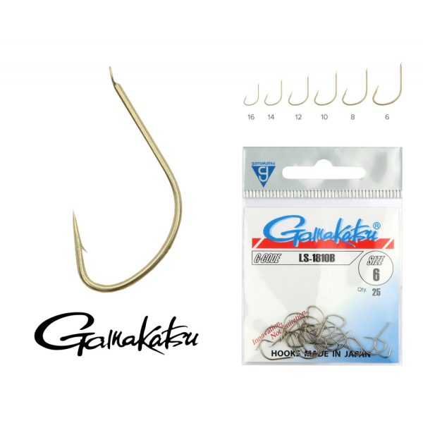 Gamakatsu LS-1810B/006 Bronz 6 25db/csomag Lapkás Szakállas Feeder horog