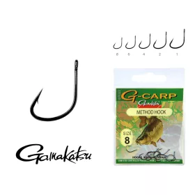   Gamakatsu G-Carp method Fekete 6 10db/csomag Füles Szakállas Feeder horog