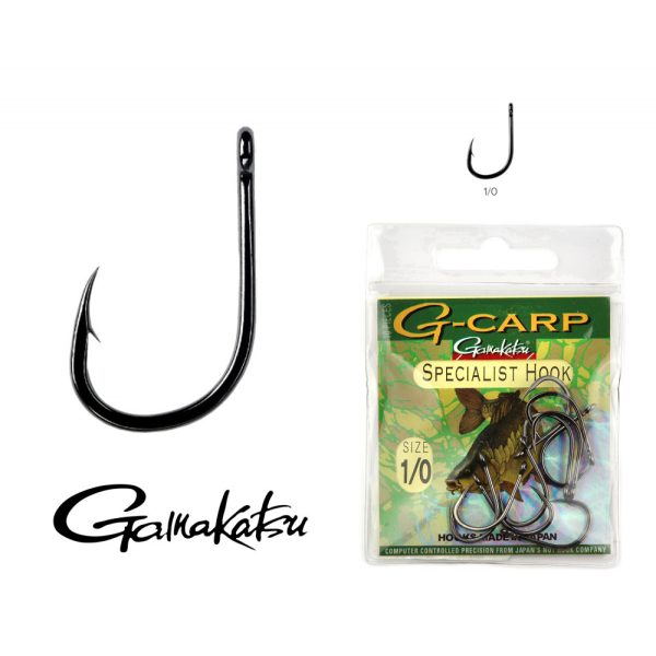 Gamakatsu G-Carp method Fekete 8 10db/csomag Füles Szakállas Feeder horog