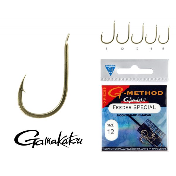 Gamakatsu Feeder Special Bronz 8 10db/csomag Lapkás Szakállas Feeder horog