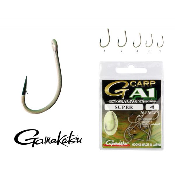 Gamakatsu A1 Carp Sand Super Barna 4 10db/csomag Füles Szakállas Bojlis horog