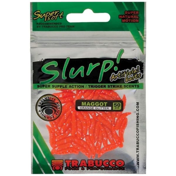 Trabucco Slurp Bait Maggot Orange Glitter Sárga Műcsonti 50db