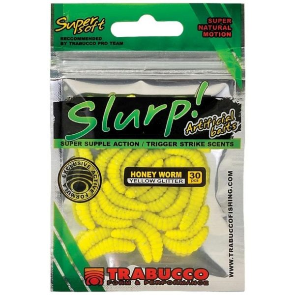 Trabucco Slurp Bait Honey Worm Yellow Glitter Sárga Méhlárva 30db