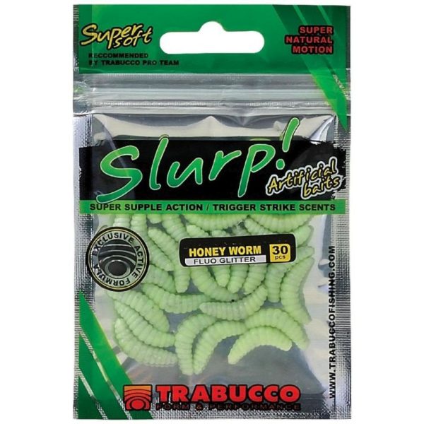 Trabucco Slurp Bait Honey Worm Fluo Glitter  Fluo Méhlárva 30db