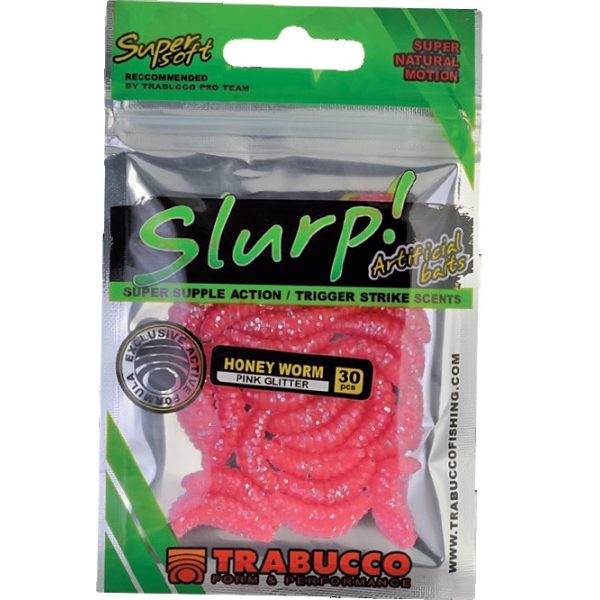 Trabucco Slurp Bait Honey Worm pink Glitter Pink Méhlárva 30db