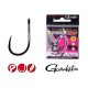 Gamakatsu Power Carp Ring Eye BB Fekete 6 10db/csomag Füles Szakáll nélküli Feeder horog