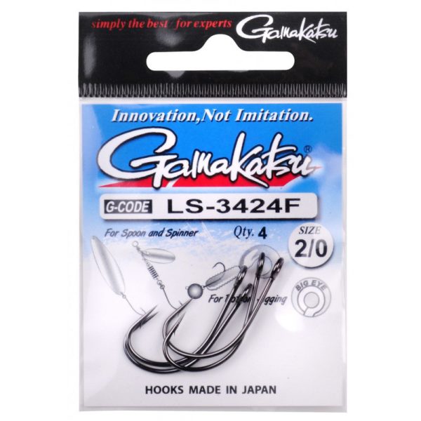 Gamakatsu LS3424F New Label Hooks Black #2/0 Horog