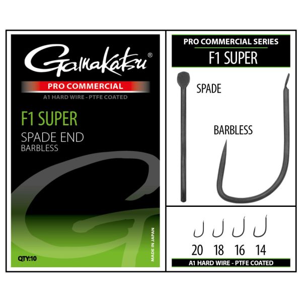 Gamakatsu Coars Pro-C F1 Super Spade A1 PTFE BL Lapkás Szakáll Nélküli Horog #16