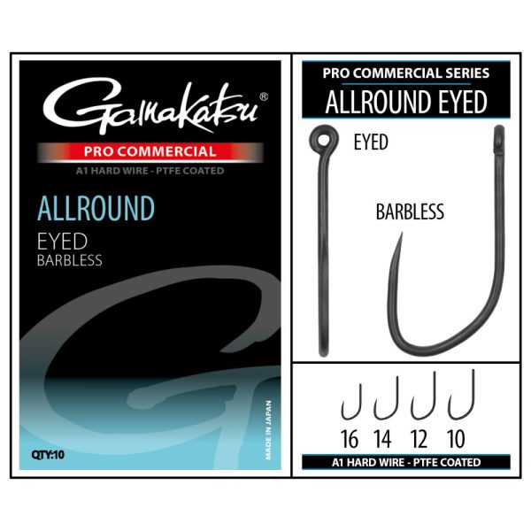 Gamakatsu Coars Pro-C Allround Eyed A1 PTFE BL Füles Szakáll Nélküli Horog #10