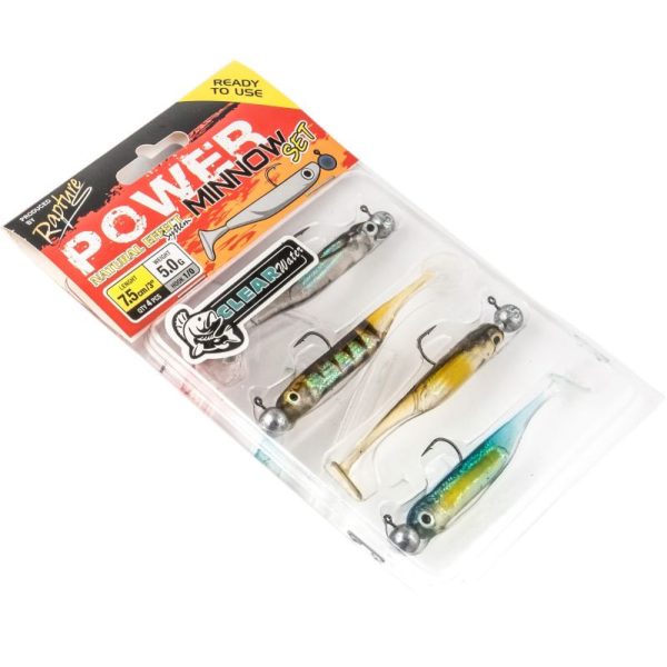 Rapture Power Minnow Set Shad Tail Clear Water 7,5cm 5gr Lágygumi Csali 4db