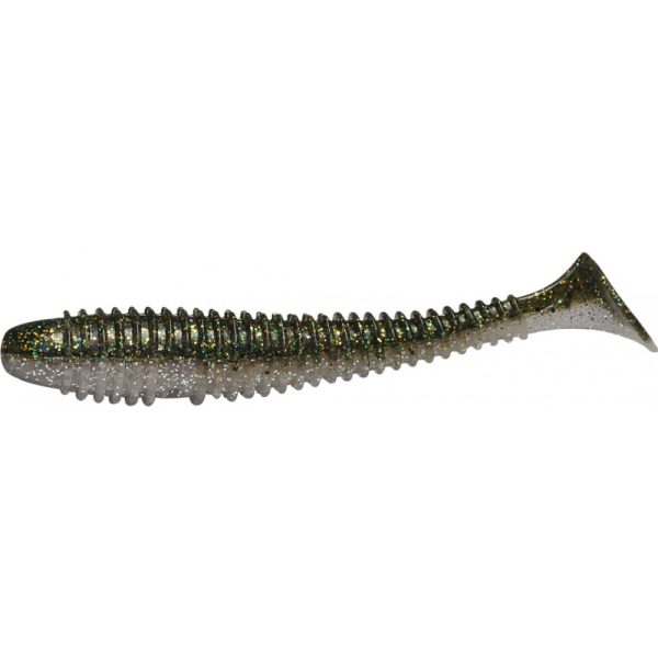 Rapture Ribbed Swing Shad 9,5cm Smoke Green Plasztik Csali 7db