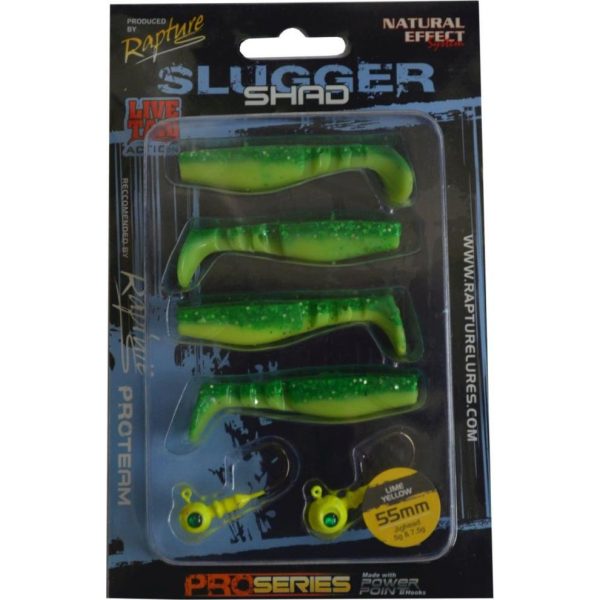 Rapture Slugger Shad Set 5,5cm Lime Yellow 4+2db Műcsali Szett