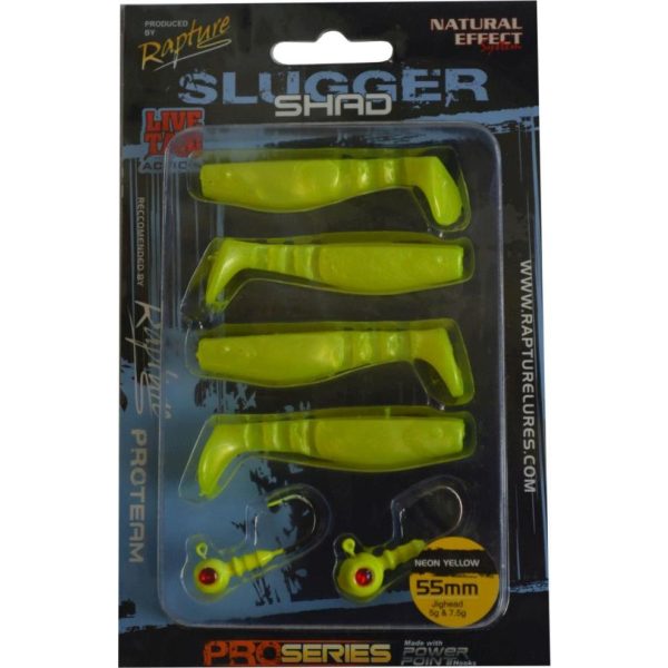 Rapture Slugger Shad Set 5,5cm Neon Yellow 4+2db Műcsali Szett