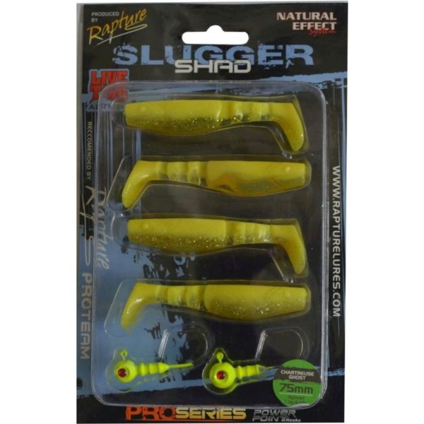 Rapture Slugger Shad Set 7,5cm Chartreuse Ghost 4+2db Műcsali Szett