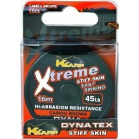   K-Karp Dyna Tex Xtreme Stiff 16m 45lb Camo Barna Előkezsinór