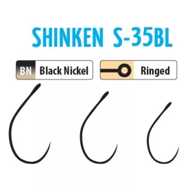   Trabucco Shinken Hooks S-35BL BN #4 Szakáll Nélküli Horog Körforgókhoz 10db