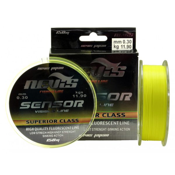 Nevis Sensor Fluo 150m 0.22mm Monofil főzsinór-Fluo sárga